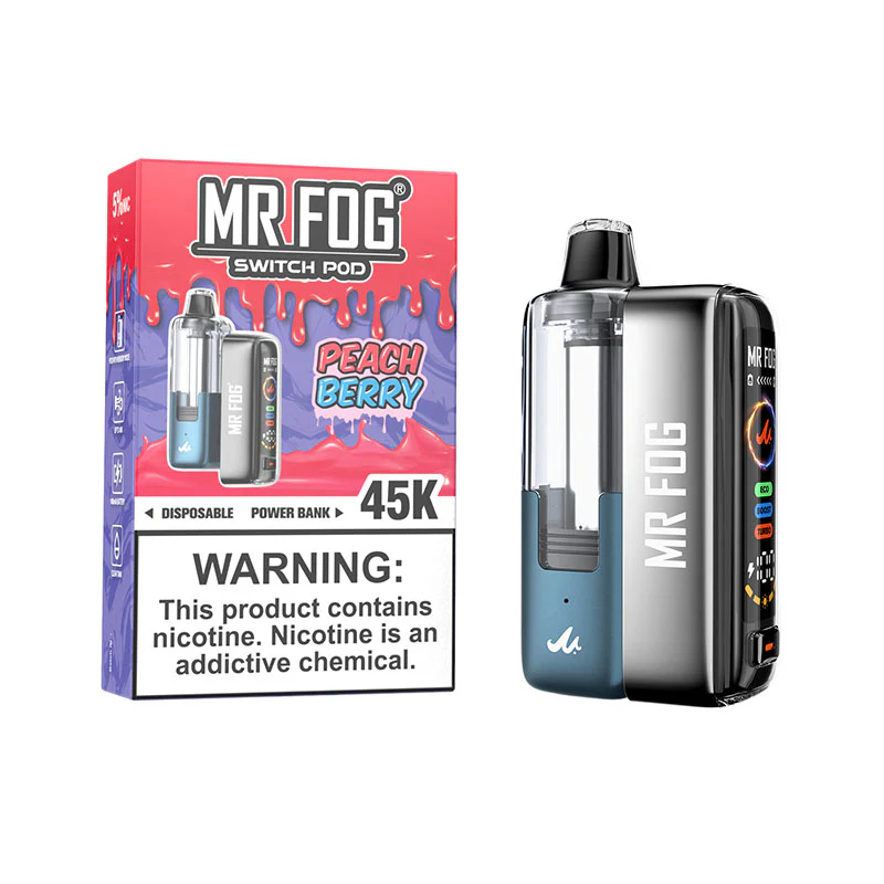 Peach Berry Mr Fog Switch 45K Puffs- Pods Kit 1 Peach Berry Mr Fog Switch