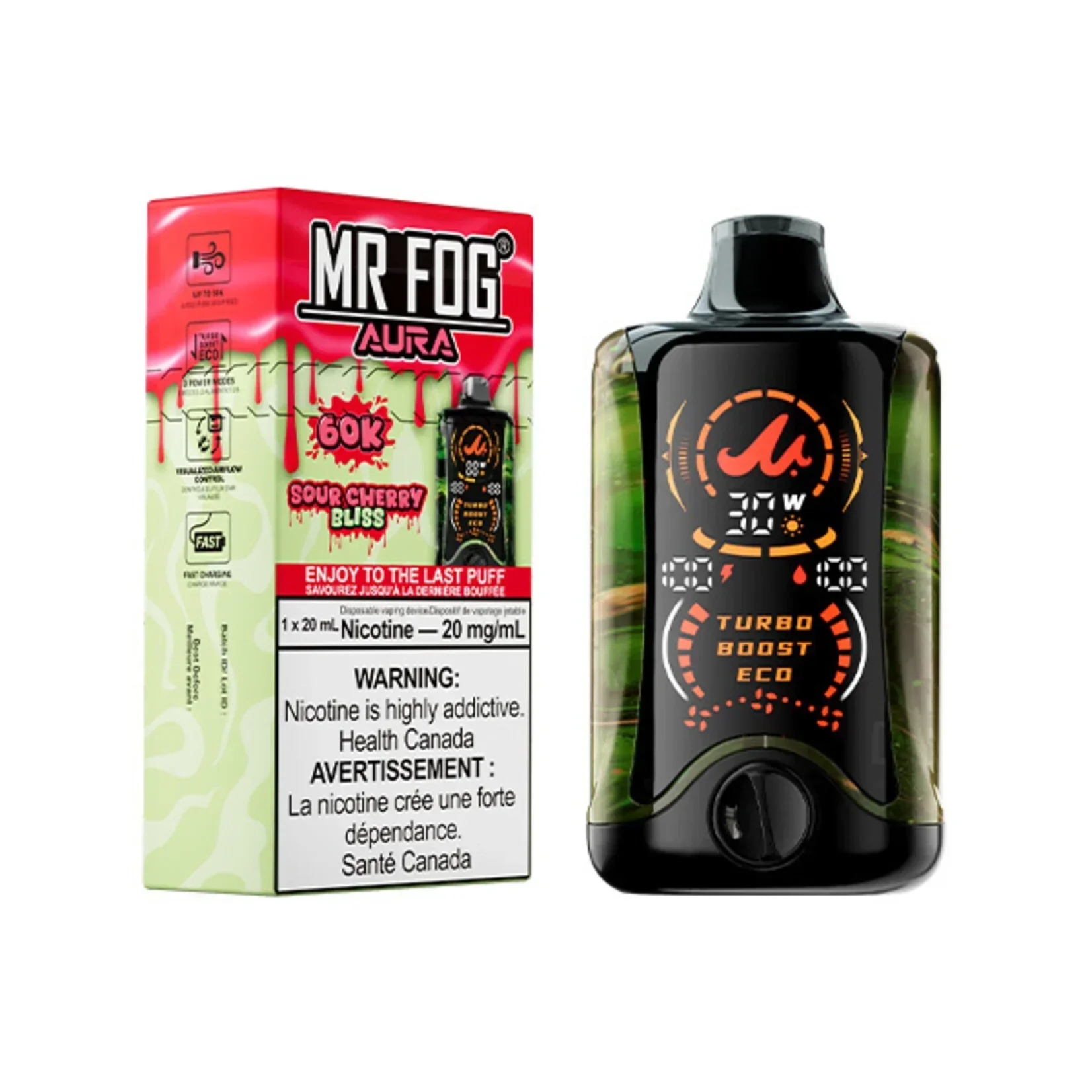 Sour Cherry Bliss Mr Fog Aura 60K Puffs Disposable Vape 1 Sour Cherry Bliss Mr Fog Aura