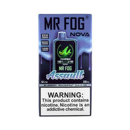 Assault Mr Fog Nova Zero Nicotine Vape ( Steezy Edition)- 36K Puffs 1 Assault Mr Fog Nova Zero Nicotine Vape ( Steezy Edition)- 36K Puffs