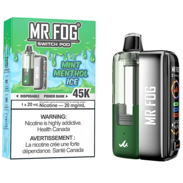 Mint Menthol Ice Mr Fog Switch 45K Puffs - Pods Kit