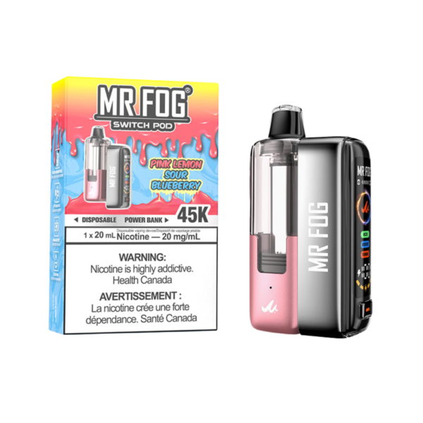 Pink Lemon Sour Blueberry Mr Fog Switch 45K Puffs - Pods Kit