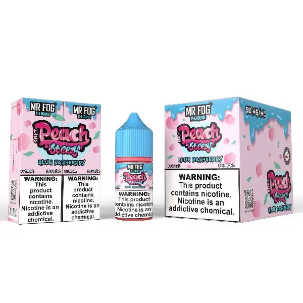 Blue Raspberry - Mr Fog Peach Steezy Salt E-Liquid - 30ml
