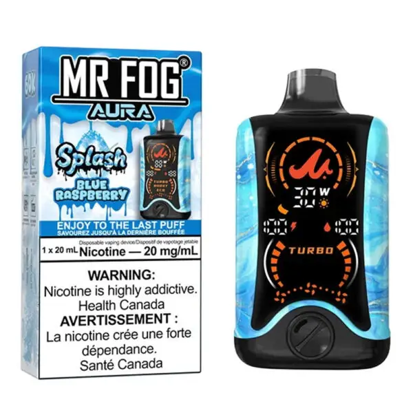 BLAZE DEW-MR FOG AURA SPLASH 60,000 PUFFS DISPOSABLE VAPE - DISPLAY OF 5