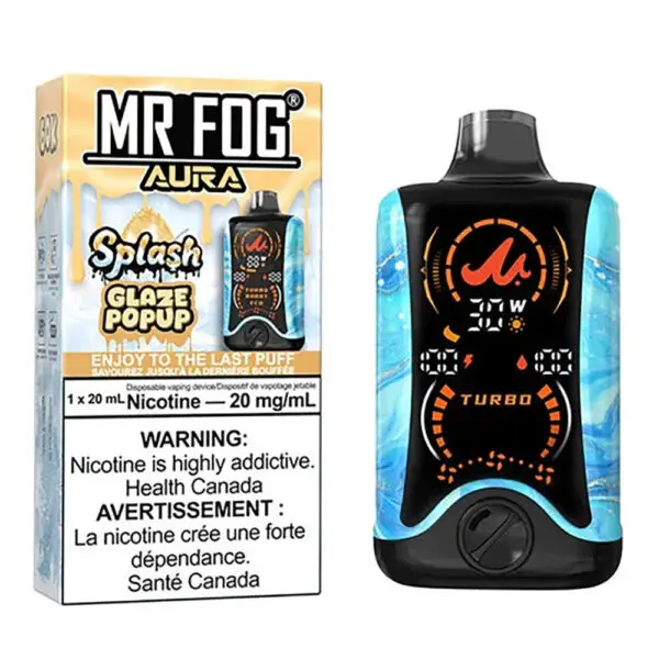 GLAZE POP-MR FOG AURA SPLASH 60,000 PUFFS DISPOSABLE VAPE - DISPLAY OF 5