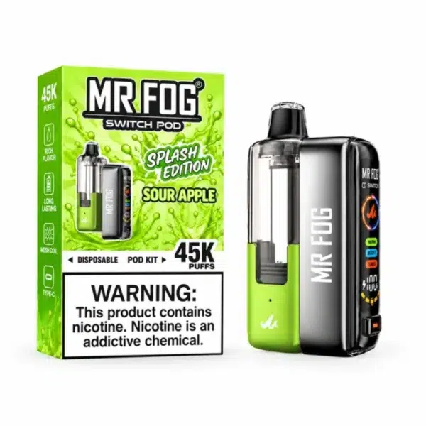 Sour Apple Mr Fog Switch Pod Vape Kit Splash Edition