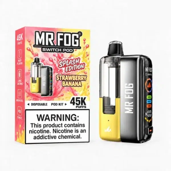 Strawberry Banana Mr Fog Switch Pod Vape Kit Splash Edition