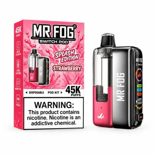 Strawberry Mr Fog Switch Pod Vape Kit Splash Edition